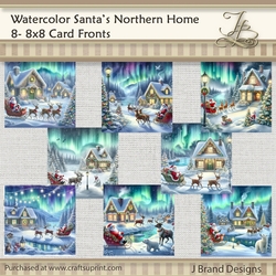 Watercolor Santas Northern Home