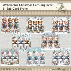 Watercolor Christmas Carolling Bears
