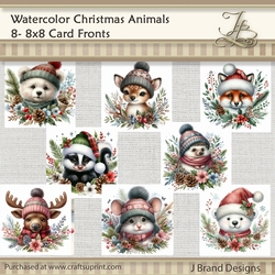 Watercolor Christmas Floral Animals