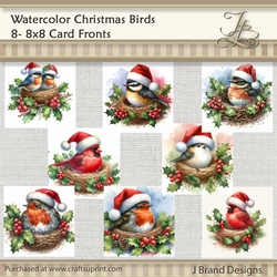 Watercolor Christmas Birds