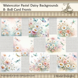 Watercolor Pastel Daisy Backgrounds