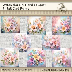 Watercolor Lily Floral Bouquet