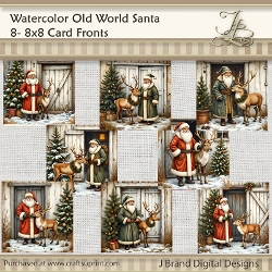 Watercolor Old World Santa