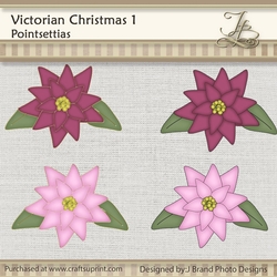 Victorian Christmas 1 Pointsettias