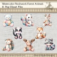 Watercolor Patchwork Forest Animals