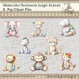 Watercolor Patchwork Jungle Animals
