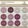 Victorian Christmas 2 Buttons