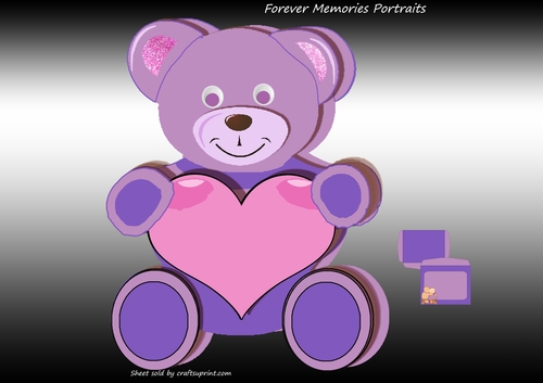 Teddy Bear Valentine Purple