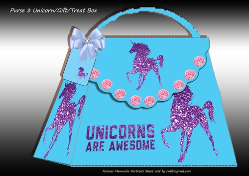 Unicorn 3 Purse/Treat/Gift Box