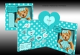 Pop out Heart Teddy Bear Aqua
