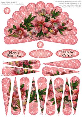 Pink Lilies and Lace - Fan Sheet