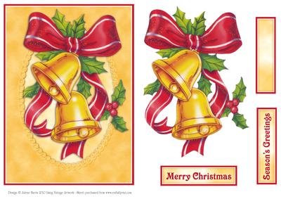 Gold Christmas Bells - Quick Card