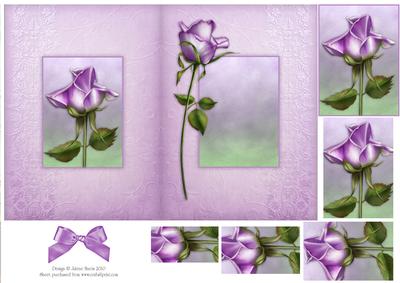 Lavender Roses - Foldback Card