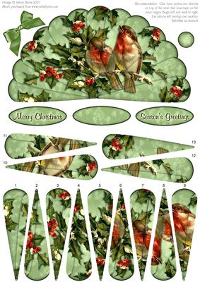 Christmas Holiday Birds - Fan Sheet