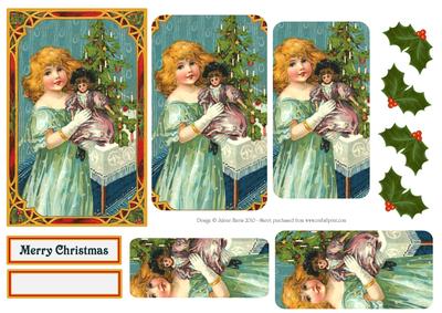 Christmas Morning Victorian Girl - Pyramid