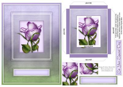 Lavender Rose - Shadowbox Pyramid Card