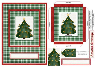 Evergreen Christmas Tree - Shadowbox Pyramid Card
