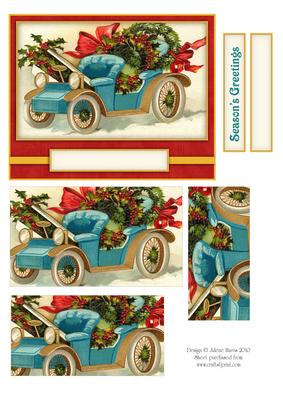 Old Time Christmas Jalopy - Pyramid Card