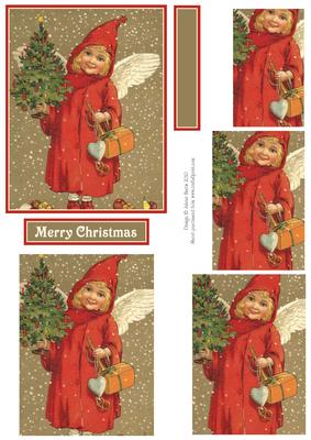 Little Christmas Tree Angel - Pyramid Card Topper
