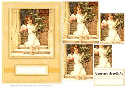 Christmas Angel Greetings - Pyramid Card
