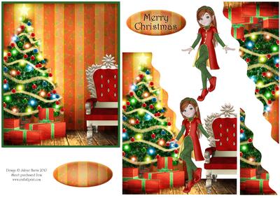 Santa's Little Helper - Decoupage Stacker Card