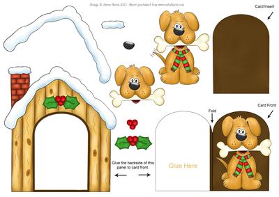 Christmas Pup - Flip Open Card