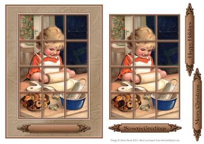 Baking Christmas Cookies - Window Tile Card