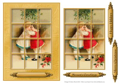 A Christmas Kiss - Window Tile Card