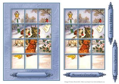 Puppy Christmas Carols - Window Tile Card