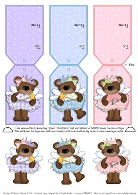 Fairy Bears - Gift Tag Cards