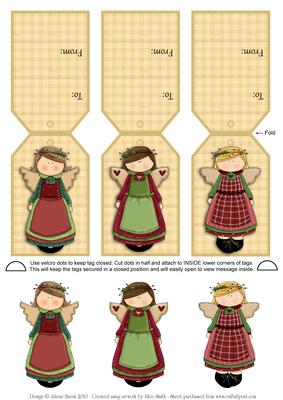 Blessed Holiday Angels - Gift Tag Cards