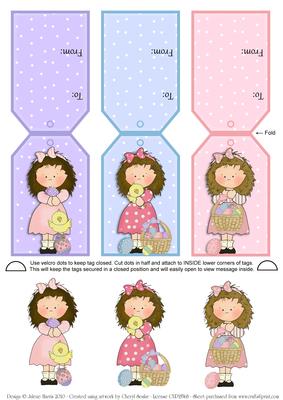Easter Blessings Girls - Gift Tag Cards