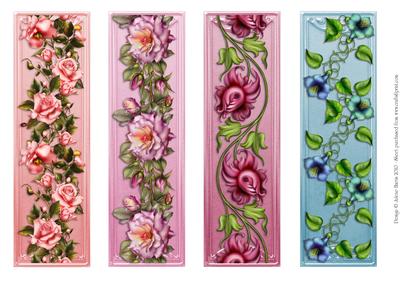 Elegant Florals - Set of 4 Bookmarks