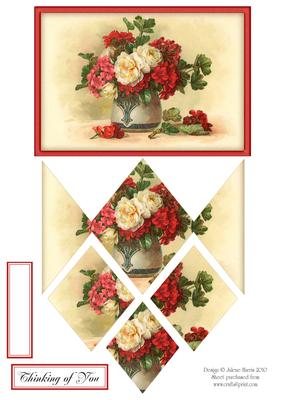 Vintage Floral Bouquet - Diamond Stacker Card