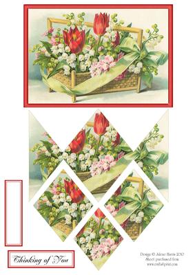 Spring Tulip Basket - Diamond Stacker Card