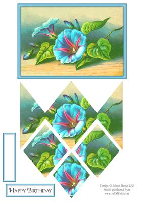 Blue Morning Glory - Diamond Stacker Card