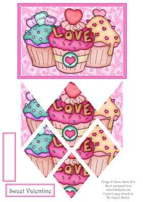 Sweet Valentine Cupcakes - Diamond Stacker Card
