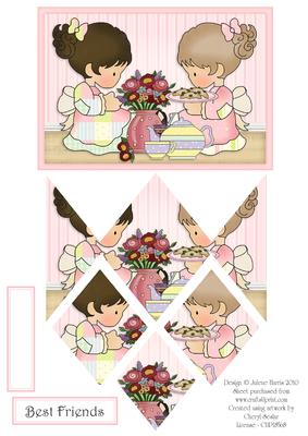 Precious Girls Tea Time - Diamond Stacker Card