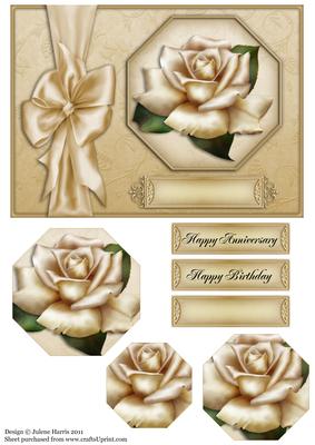 Natural Rose - Octagon Pyramid Card