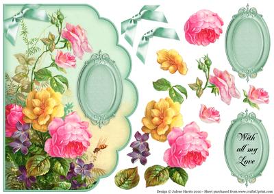 Vintage Flower Garden - Scalloped Edge Card