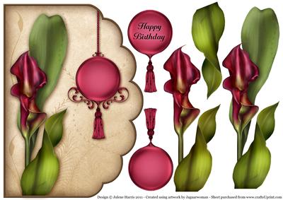 Romantic Red Calla Lily - Scalloped Edge Card