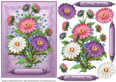 Pretty Daisies - Decoupage Card