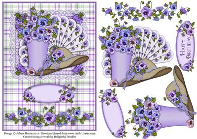 Perfectly Purple Pansies - Decoupage Card