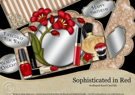 Sophisticated in Red - Scalloped Easel Card Kit
