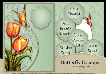 Tulips and Butterfly Dreams - Wavy Edge Card Kit