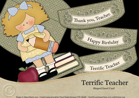 Terrific Teacher - Shaped Easel Card Kit