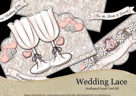 Wedding Lace - Scalloped Easel Card Kit