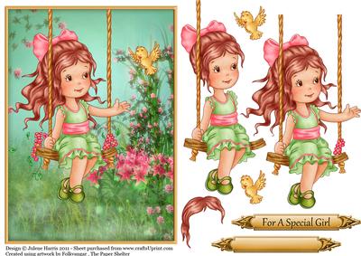 Sweet Spring Swing - Decoupage Card