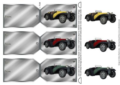 Vintage Automobiles - Gift Tag Cards