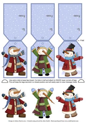 Snowman Friends - Gift Tag Cards